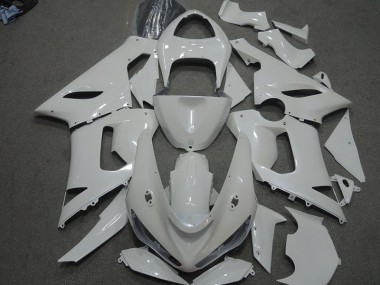 2005-2006 White Kawasaki ZX6R Motorcycle Fairings Kit