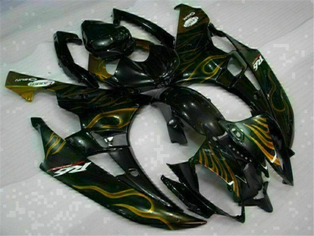 2006-2007 Black Yamaha YZF R6 Bike Fairing Kit