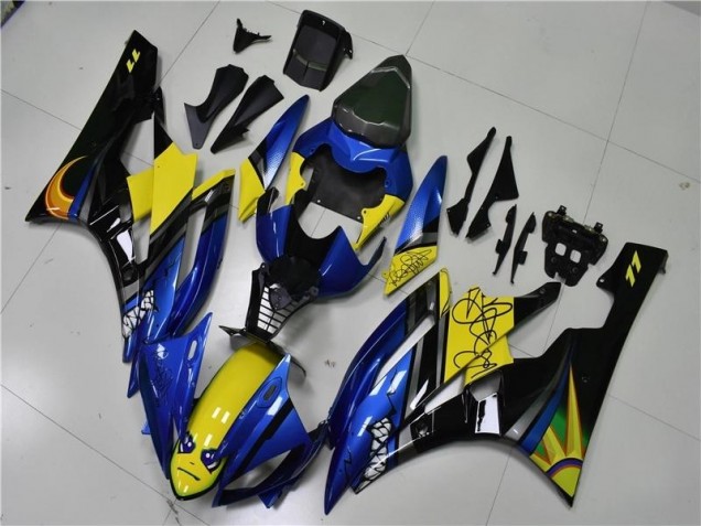 2006-2007 Blue Shark Yamaha YZF R6 Motorcycle Fairings Kits 2006-2007 Blue Shark Yamaha YZF R6 Motorcycle Fairings Kits