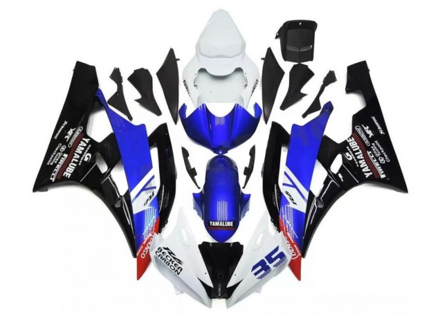 2006-2007 Blue White Yamaha YZF R6 Motorcycle Fairings Kit 2006-2007 Blue White Yamaha YZF R6 Motorcycle Fairings Kit