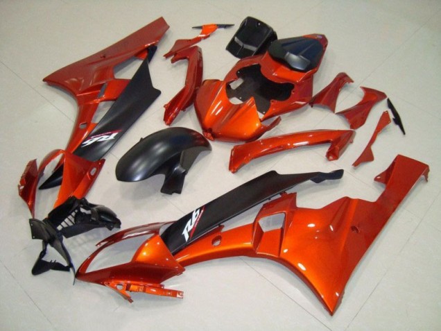 2006-2007 Orange Matte Black Yamaha YZF R6 Motorcycle Fairing Kits 2006-2007 Orange Matte Black Yamaha YZF R6 Motorcycle Fairing Kits