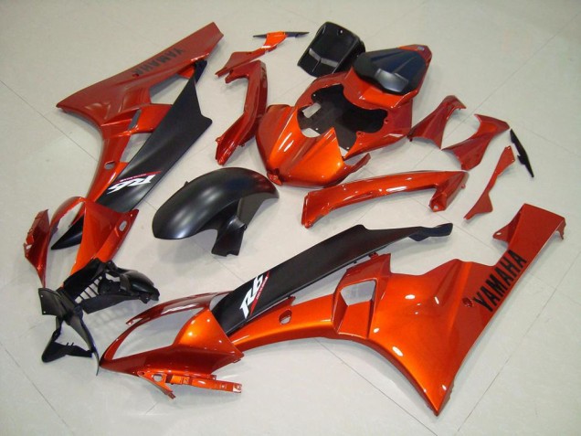 2006-2007 Orange Matte Black Yamaha YZF R6 Motorcycle Replacement Fairings 2006-2007 Orange Matte Black Yamaha YZF R6 Motorcycle Replacement Fairings