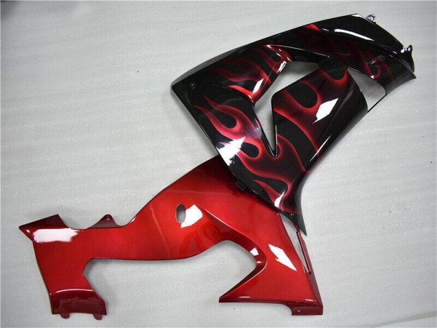 2006-2007 Red Flame Kawasaki ZX10R Motorcycle Fairings Kit 2006-2007 Red Flame Kawasaki ZX10R Motorcycle Fairings Kit