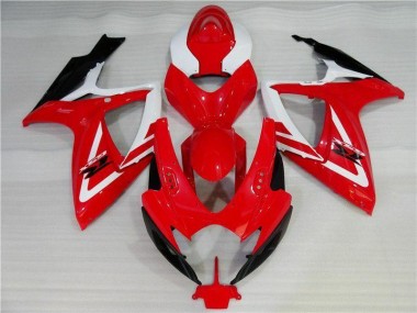 2006-2007 Red White Suzuki GSXR 600/750 Motorbike Fairing