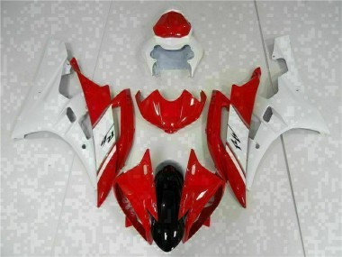 2006-2007 Red White Yamaha YZF R6 Motorcycle Fairings