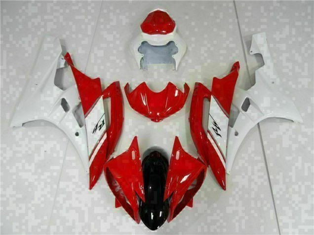 2006-2007 Red White Yamaha YZF R6 Motorcycle Fairings