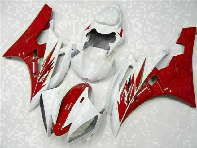 2006-2007 Red White Yamaha YZF R6 Motorcycle Bodywork 2006-2007 Red White Yamaha YZF R6 Motorcycle Bodywork