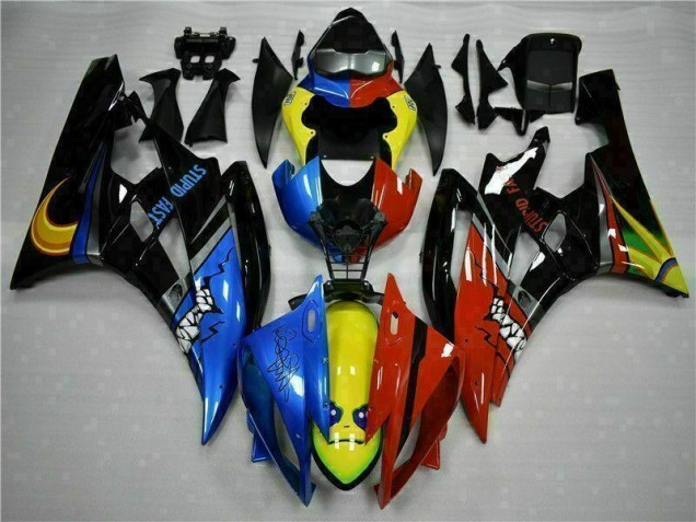 2006-2007 Yellow Blue Red Yamaha YZF R6 Motorcycle Fairings Kit 2006-2007 Yellow Blue Red Yamaha YZF R6 Motorcycle Fairings Kit