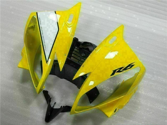 2006-2007 Yellow White Black Yamaha YZF R6 Motorcycle Fairings