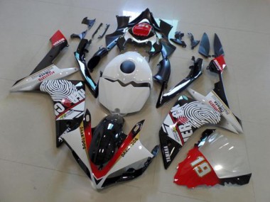 2007-2008 Black White Red Yamaha YZF R1 Motor Fairings