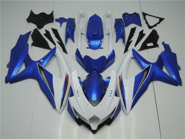 2008-2010 White Blue Suzuki GSXR 600/750 Replacement Fairings