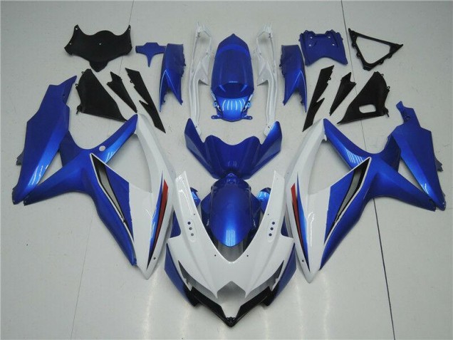2008-2010 White Blue Suzuki GSXR 600/750 Replacement Fairings