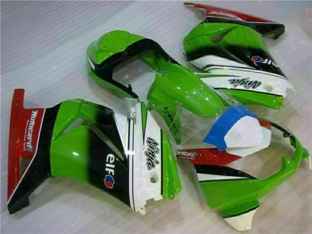 2008-2012 White Green Black Ninja Kawasaki EX250 Motorbike Fairing