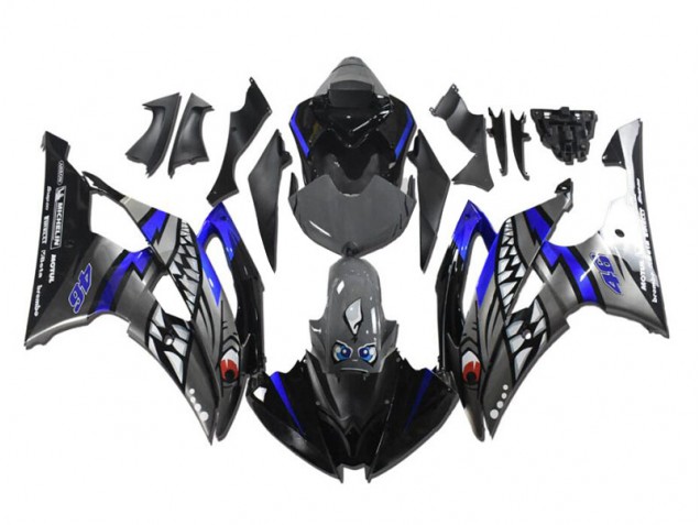 2008-2016 Grey Blue Shark Yamaha YZF R6 Motorcycle Fairing Kit