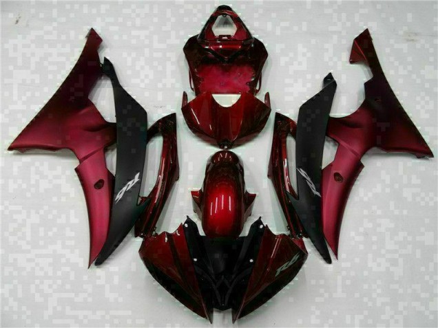 2008-2016 Red Black Yamaha YZF R6 Motorcycle Fairings