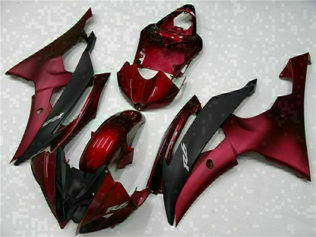 2008-2016 Red Black Yamaha YZF R6 Motorcycle Fairings