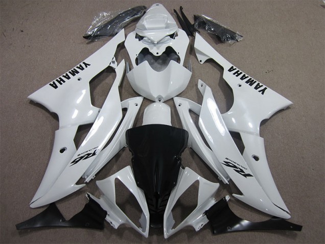 2008-2016 White Black Decal Yamaha YZF R6 Motorcycle Fairing Kits