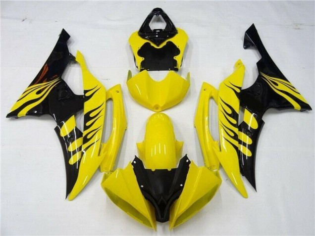 2008-2016 Yellow Black Yamaha YZF R6 Motorcycle Replacement Fairings