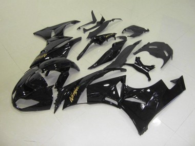 2009-2012 Black with Gold Sticker Kawasaki ZX6R Motorbike Fairing