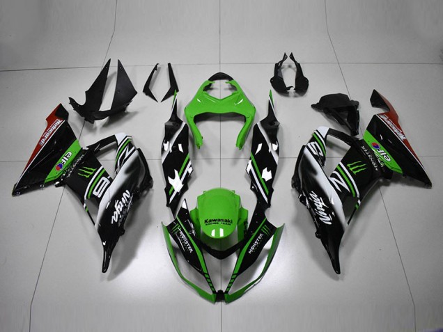 2013-2018 Green Black White Kawasaki ZX6R Motorcycle Bodywork 2013-2018 Green Black White Kawasaki ZX6R Motorcycle Bodywork