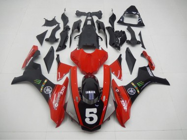 2015-2019 Black Red 5 Yamaha YZF R1 Motorcycle Fairing Kit