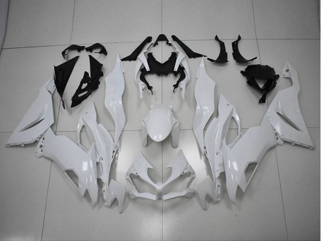 2019-2023 White Kawasaki ZX6R Motorcycle Replacement Fairings